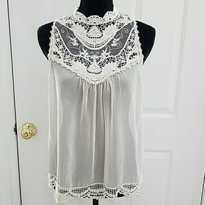 See thru, lace top, size small